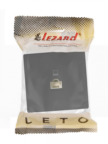 Розетка компьютерная.1-м ОП RJ45 LETO черн. бархат LEZARD 752-4200-139