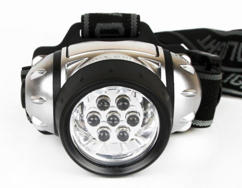 Фонарь налобный LED 5351 7LED 3 режима 3хR03 металлик Ultraflash 10260 фото 3