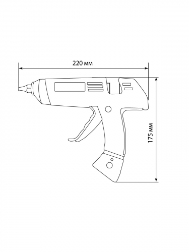 Клеевой пистолет КП-150, 11,3 мм, подставка, терморегулятор, шнур 1,5 м, 150 Вт, Т=220 С "Алмаз" TDM фото 2