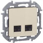 Розетка компьютерная 2-м Inspiria RJ45 кат.6 UTP механизм сл. кость IEK 673841