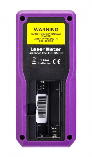 Рулетка лазерная Reel PRO GM100 фиолет. Ermenrich 85313 фото 5