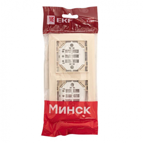 Рамка 2-м Минск горизонтальная беж. EKF ERM-G-302-20 фото 3