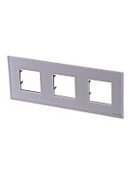 Рамка 3-м 2мод. Zenit стекло жемчуж. ABB 2CLA227300N3501