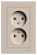 Розетка 2-м. AtlasDesign 16А без заземл. в сборе песочн. SE ATN001220