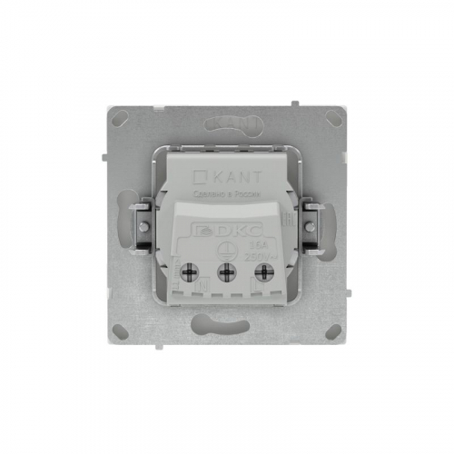 Розетка силовая KANT 2P+E без шторки бел. песок DKC 7010033 фото 3