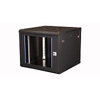 Шкаф телекоммуникационный настен. 19дюйм 9U 501х600х600мм дверь стекло черн. Datarex DR-632101