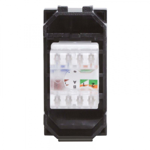 Розетка компьютерная 1-м СП 1мод. Brava RJ45 кат.5E черн. DKC 77654N фото 4