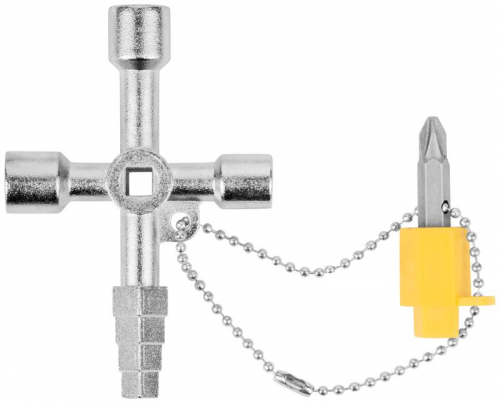 Ключ универсальный для электрошкафов 5в1 двусторон. CrV бита PH2/SL7 FIT 60107 фото 2