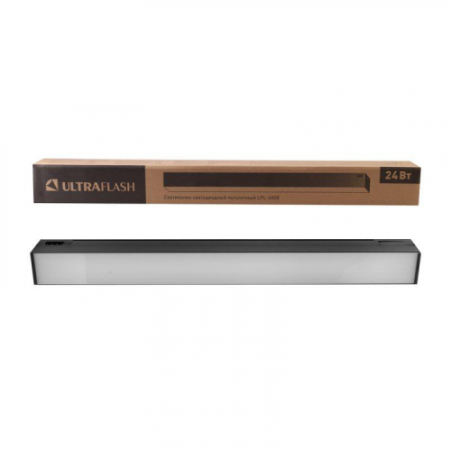 Светильник светодиодный офисный LPL-6008 600х55х55 24Вт 4000К LED черн. Ultraflash 15546 фото 4
