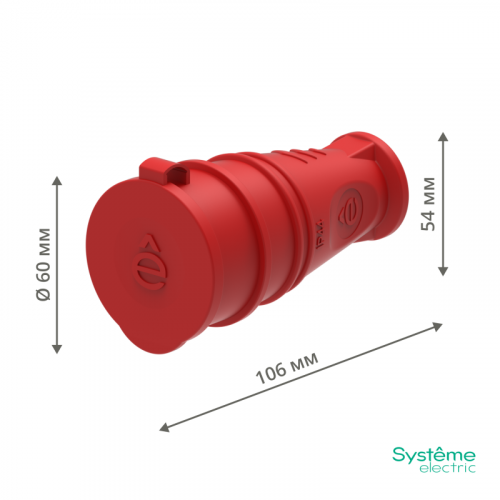Розетка кабельная MultiSet 16А 2К+З 250В IP44 каучук красн. SE MST4402RD фото 8