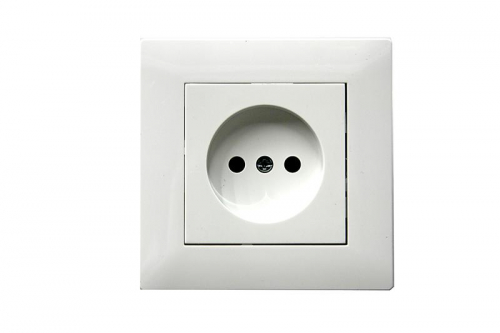 Розетка 1-м Karea RIZZ без заземл. керамика бел. Makel 88001002