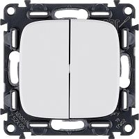 Выключатель 2-кл. СП Valena Allure 10А IP20 250В с лицев. панелью безвинтов. зажимы механизм бел. Leg 752705