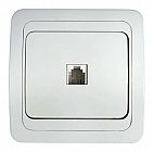 Розетка телефонная 1-м СП Classico 2034 16А IP20 бел. ASD / IN HOME 4690612000404