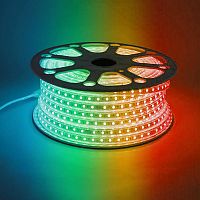 Лента светодиодная LS706 6х1Вт/м 220В IP65 RGB в комплекте: контроллер 1шт коннектор 2шт заглушка 2шт (уп.50м) FERON 32718