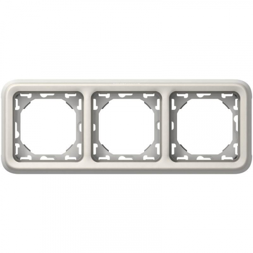 Рамка 3-м Plexo горизонт. с суппортом IP55 бел. Leg 069698