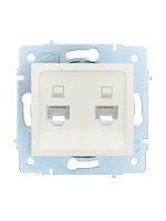 Розетка компьютерная 2-м СП ASTI IP20 RJ45 механизм жемчуж./бел. перламутр. LEZARD 7081-3088-141