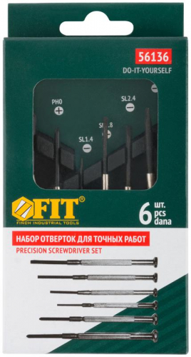 Набор отверток часовые 6шт FIT 56136 фото 3