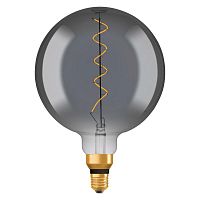 Лампа светодиодная филаментная Vintage 1906 LED dim CL GLOBE200 FIL SMOKE 12 dim 5W/818 5Вт тепл. бел. E27 диммир. зол. дым. OSRAM 4058075270046