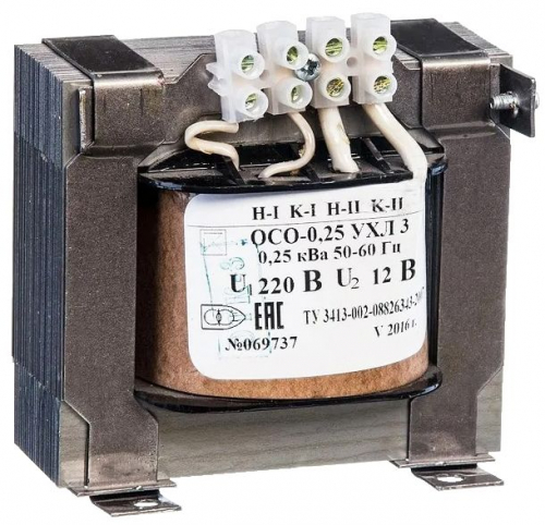 Трансформатор ОСО-0.25 УХЛ3 220/12. IP00 Электротехник ET051618