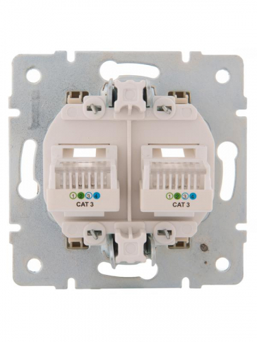 Розетка телефонная 2-м СП Karina RJ11 механизм крем. LEZARD 707-0388-138 фото 3