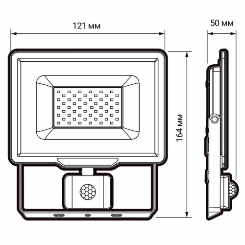 Прожектор светодиодный СДО-10 SENSOR 20Вт 6500К IP65 230В ДО GR ФАZА 5032866 фото 6