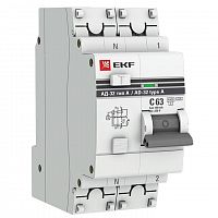 Выключатель автоматический дифференциального тока 1п+N 63А 100мА тип А АД-32 PROxima EKF DA32-63-100-a-pro