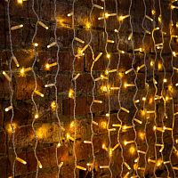 Гирлянда светодиодная "Дождь" 2х3м 600LED тепл. бел. 80Вт 230В IP65 эффект мерцания провод бел. (нужен шнур питания 303-500-1) Neon-Night 235-366