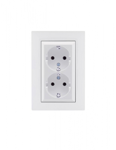 Розетка 2-я Karea RIZZ с заземл. бел. Makel 88001082