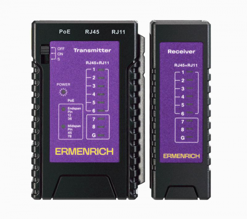 Тестер кабельный NetGeeks NP10 фиолет. Ermenrich 85300 фото 3