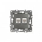 Розетка компьютерная 2-м Эра12 RJ45 12-3108-12 графит Эра Б0019354