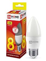 Лампа светодиодная LED-СВЕЧА-VC 8Вт свеча 3000К тепл. бел. E27 760лм 230В IN HOME 4690612020440