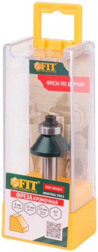 Фреза кромочная конусная с нижним подшипником DхHхL=25х10х54.3мм FIT 3607-081025 фото 3