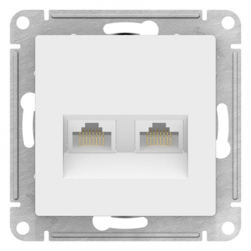 Розетка компьютерная 2-м AtlasDesign RJ45+RJ45 кат.5E механизм лотос SE ATN001385 фото 2
