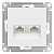 Розетка компьютерная 2-м AtlasDesign RJ45+RJ45 кат.5E механизм лотос SE ATN001385