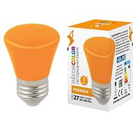 Лампа светодиодная LED-D45-1W/ORANGE/E27/FR/С BELL Колокольчик 1Вт матовая оранж. E27 декоративная (упак. картон) Volpe UL-00005642