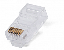 Коннектор RJ-45, 5E кат., сквозные отверстия, 8p8c, 6 мкм, универсальный, для одножильного и многожильного кабеля, уп/100 шт Filum FL-NA-PLUG5E-4