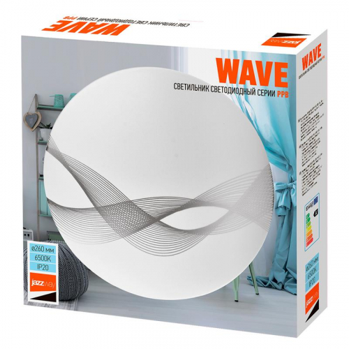 Светильник светодиодный декоративный PPB Wave 24Вт 6500К IP20 d260х55 настенно-потолочный бытовой JazzWay 5024946 фото 7