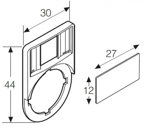 Шильдик MA6-1061 для держателя (кноп. посты) ABB 1SFA611930R1061