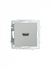Розетка HDMI 1-м СП VESNA IP20 механизм платина LEZARD 742-3588-203