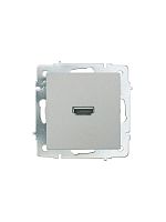 Розетка HDMI 1-м СП VESNA IP20 механизм платина LEZARD 742-3588-203