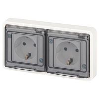 Розетка Эксперт 11-2524-01 2х2P+E гориз. IP55 шторки 16А-250В СУ бел. Эра Б0063254