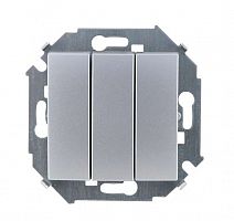Выключатель 3-кл. СП Simon 15 10А IP20 250В винтов. зажим механизм алюм. Simon 1591391-033