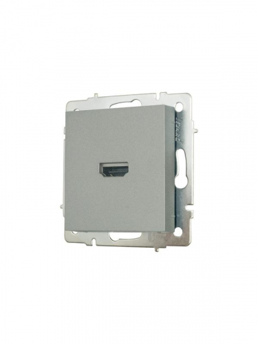Розетка HDMI 1-м СП VESNA IP20 механизм платина LEZARD 742-3588-203 фото 2