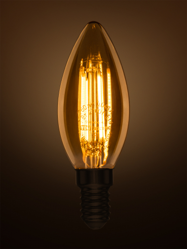 Лампа светодиодная «Винтаж» золотистая FС37, 7 Вт, 230 В, 2700 К, E14 (свеча) TDM фото 3