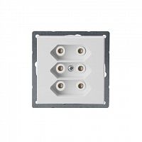 Розетка 3-м СП 3мод. EuroSocket 6А IP20 230В без заземл. бел. ABB 2TKA00000433