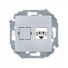 Розетка телефонная СП Simon 15 RJ11 винтов. зажимы механизм алюм. Simon 1591480-033