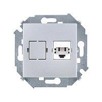 Розетка телефонная СП Simon 15 RJ11 винтов. зажимы механизм алюм. Simon 1591480-033