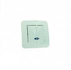 Выключатель 2-кл. СП Lillium N 10А IP20 с подсветкой крем. Makel 55223