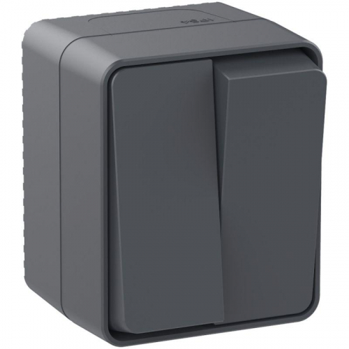 Выключатель 2-кл. ОП AtlasDesign PROFI IP54 10AX антрацит SE ATN544051 фото 3