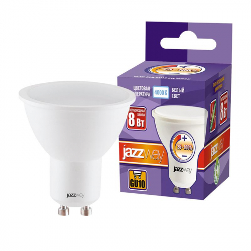 Лампа светодиодная PLED-DIM 8Вт PAR16 4000К нейтр. бел. GU10 560лм 230В 50Гц JazzWay 5035928 фото 3